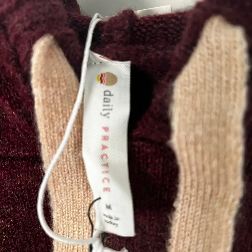 NWT Anthropologie Daily Practice Huddle Up Pop Cord Hoodie | Plum | Size M - Picture 5 of 9